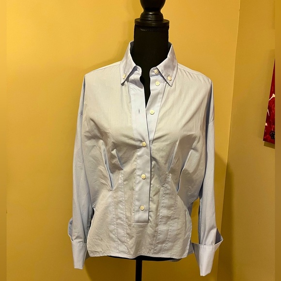 Rachel Comey Adair Oxford Blouse in Sky Blue, size 4 - Picture 1 of 11